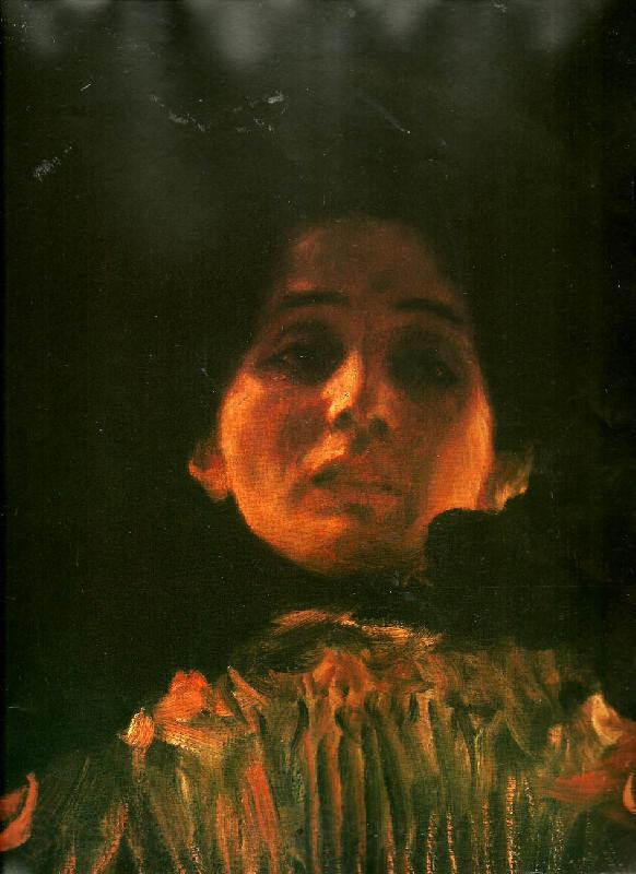 Gustav Klimt en face-portratt av kvinna, Spain oil painting art